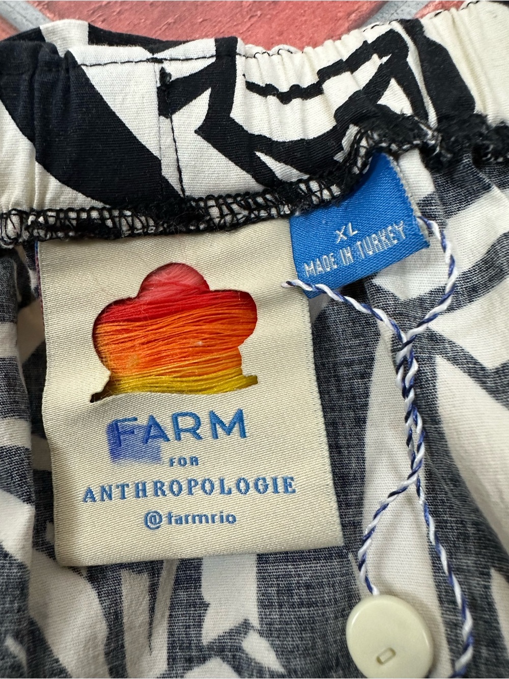 FARM Rio x Anthropologie Black and White Tropical Print Bermuda Shorts - Picture 3 of 8